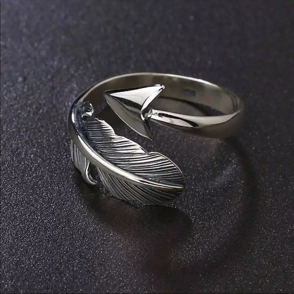 925 sterling silver feather ring - Picture 2 of 4